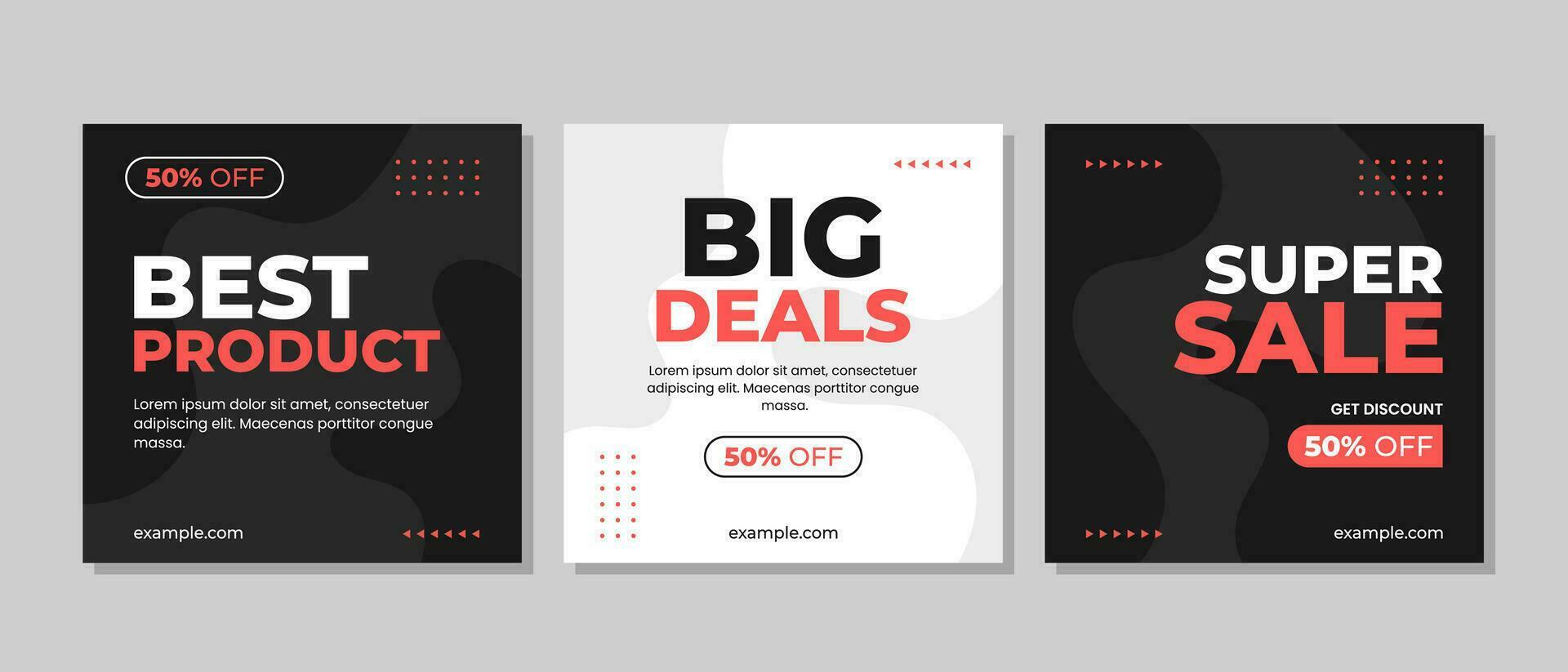 Social media template design with geometric concept vector