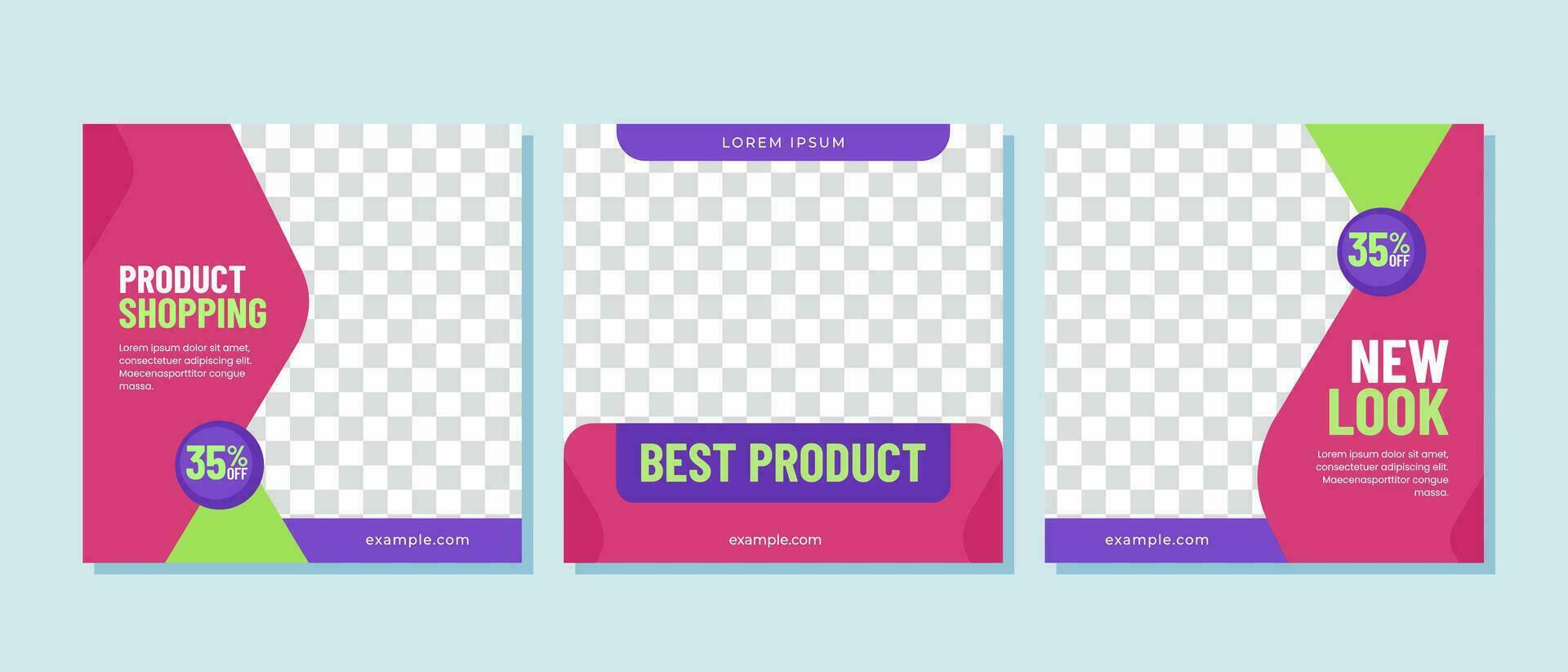 Shopping social media post template vector