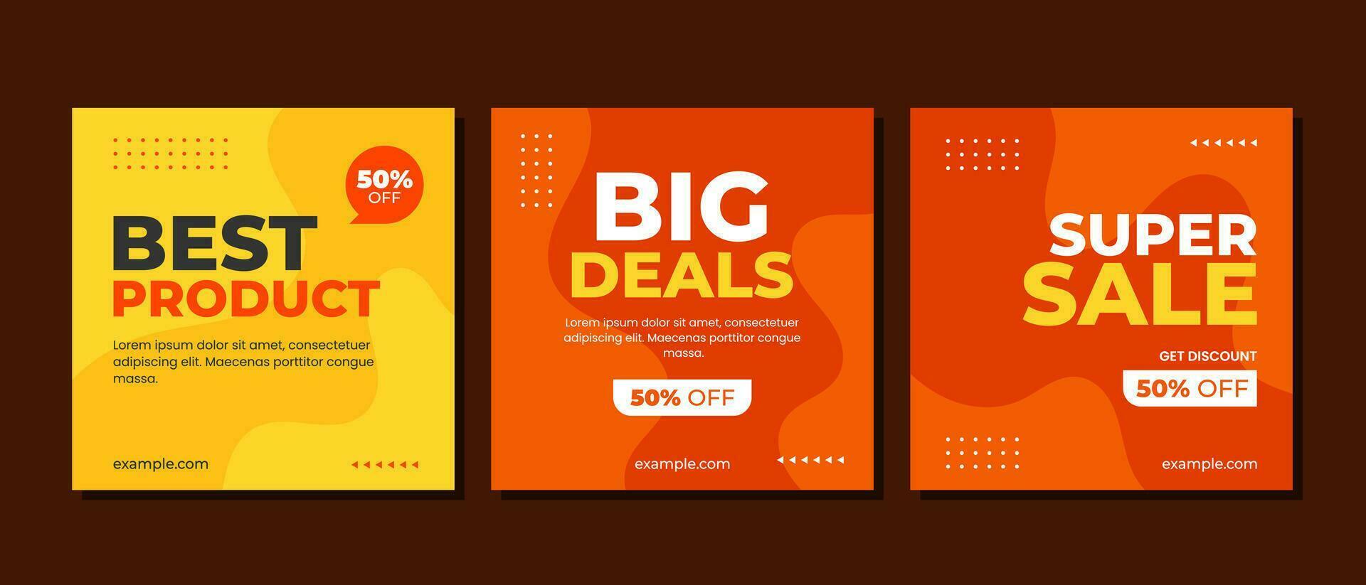 Social media template design with geometric concept vector
