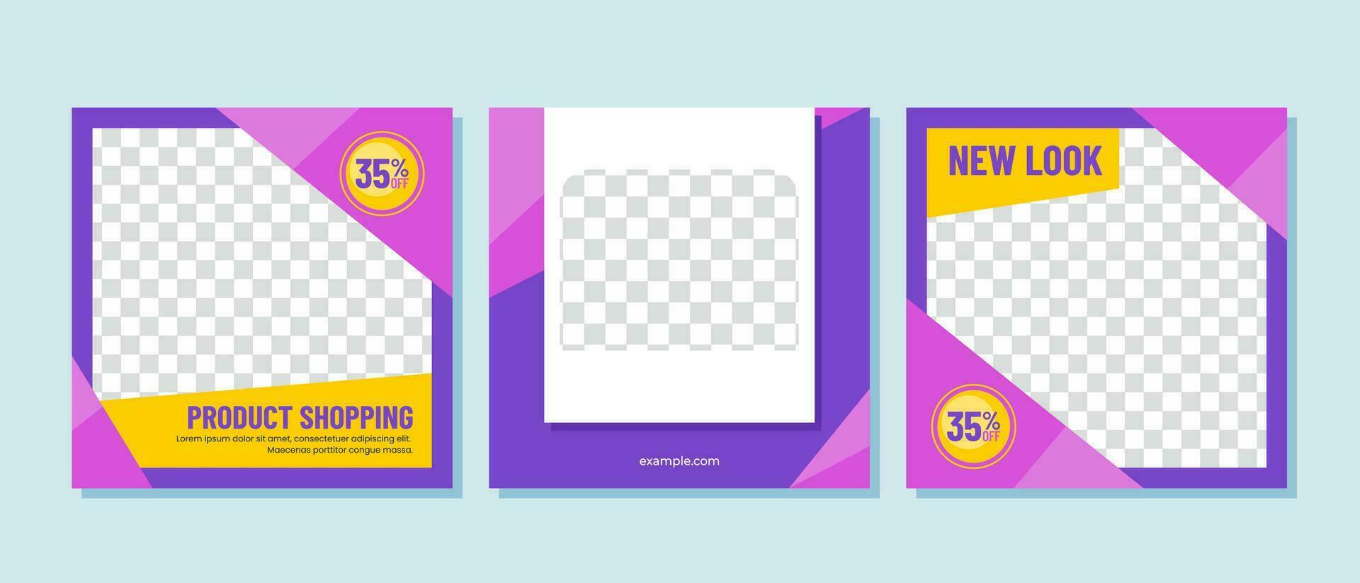 Shopping social media post template vector
