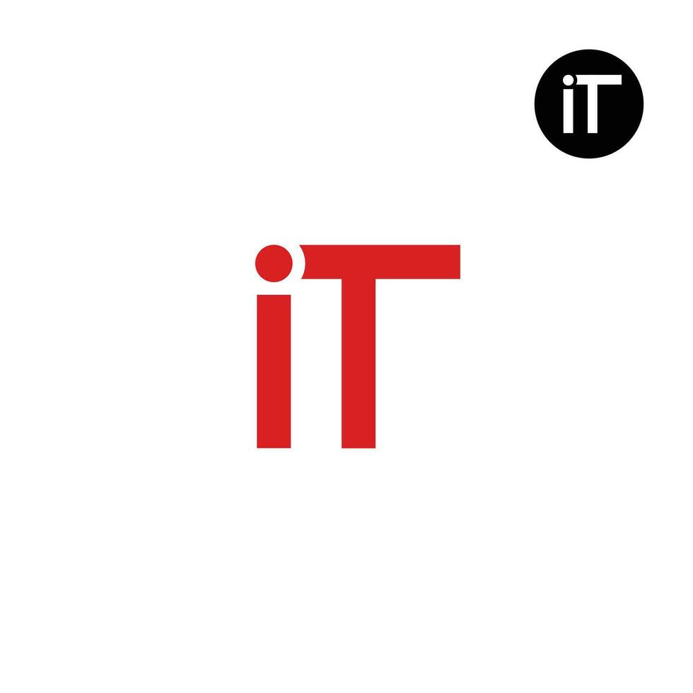 Letter IT TI Monogram Logo Design vector