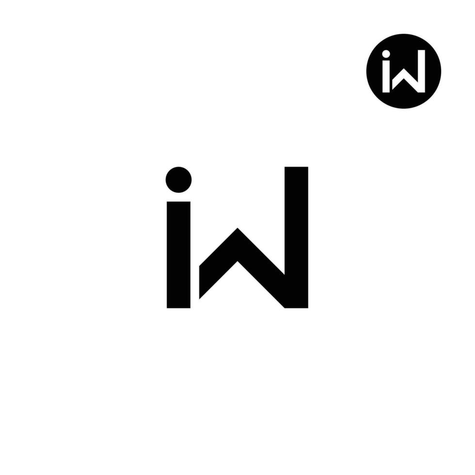 Letter IW WI Monogram Logo Design vector