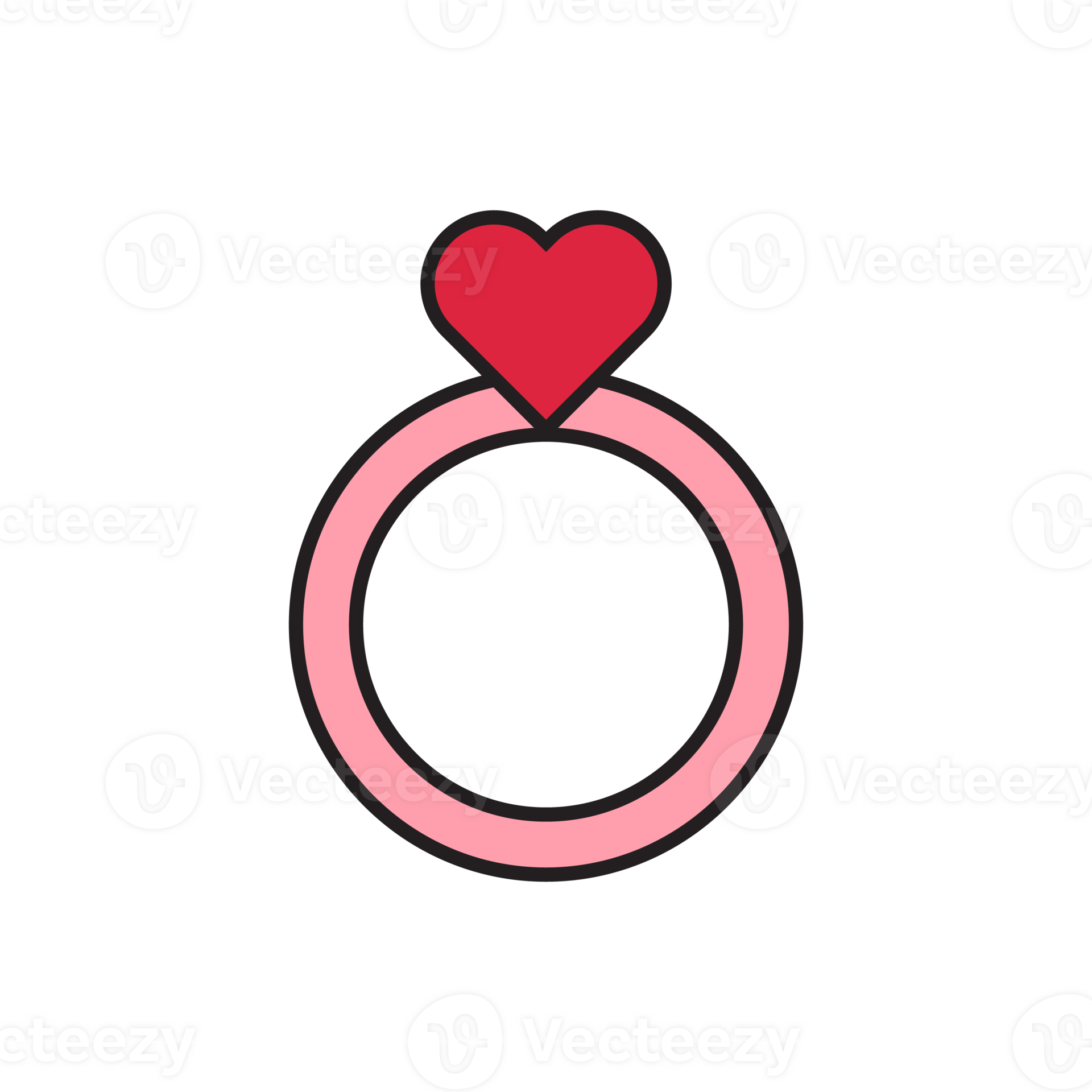pink ring with heart icon 27385891 PNG