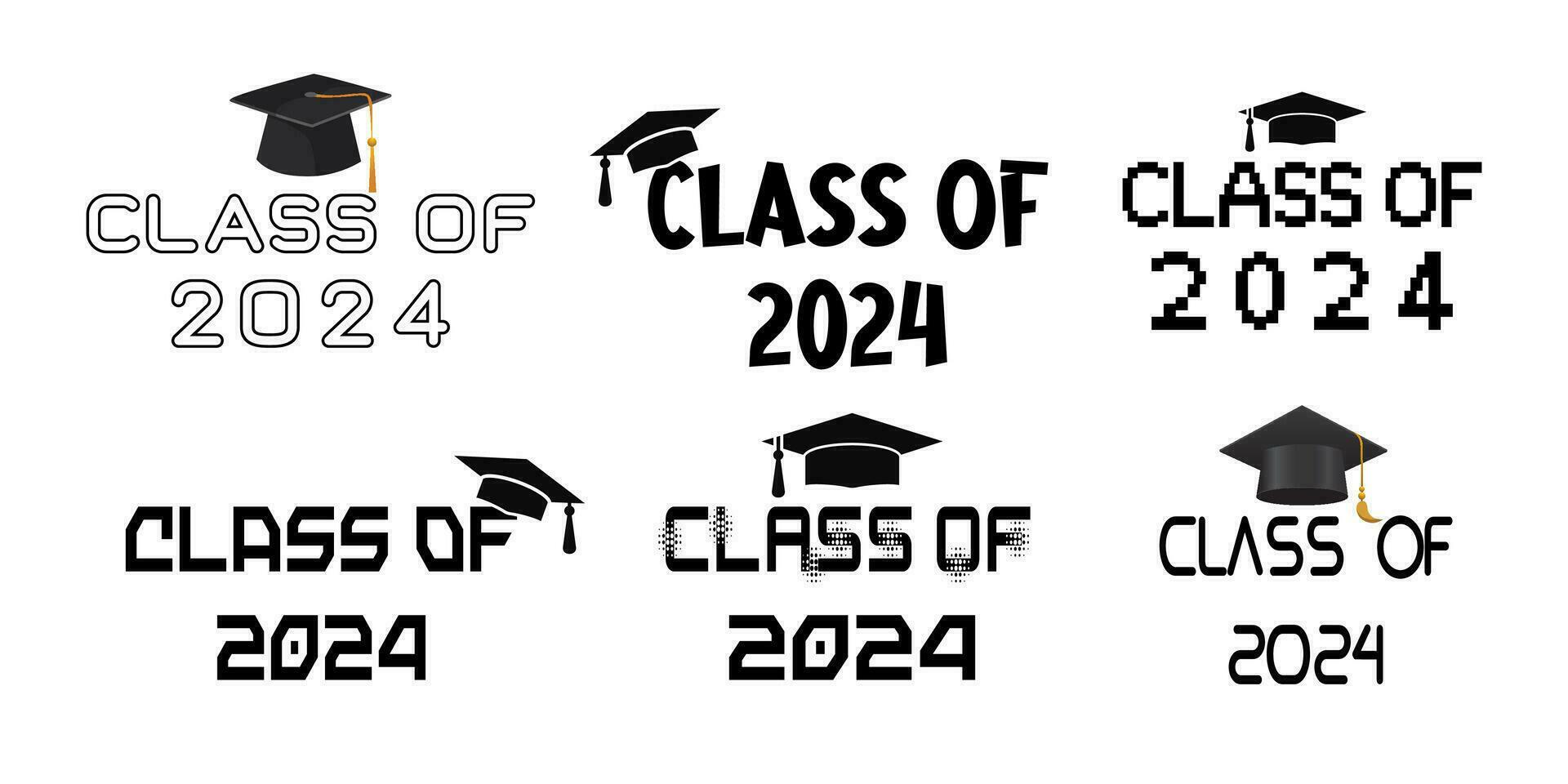 Class Of 2024 Word Lettering Script Banner Congrats Graduation Lettering  With Academic Cap Template For Design Party High School Or College Graduate  Invitations Stock Illustration - Download Image Now - iStock