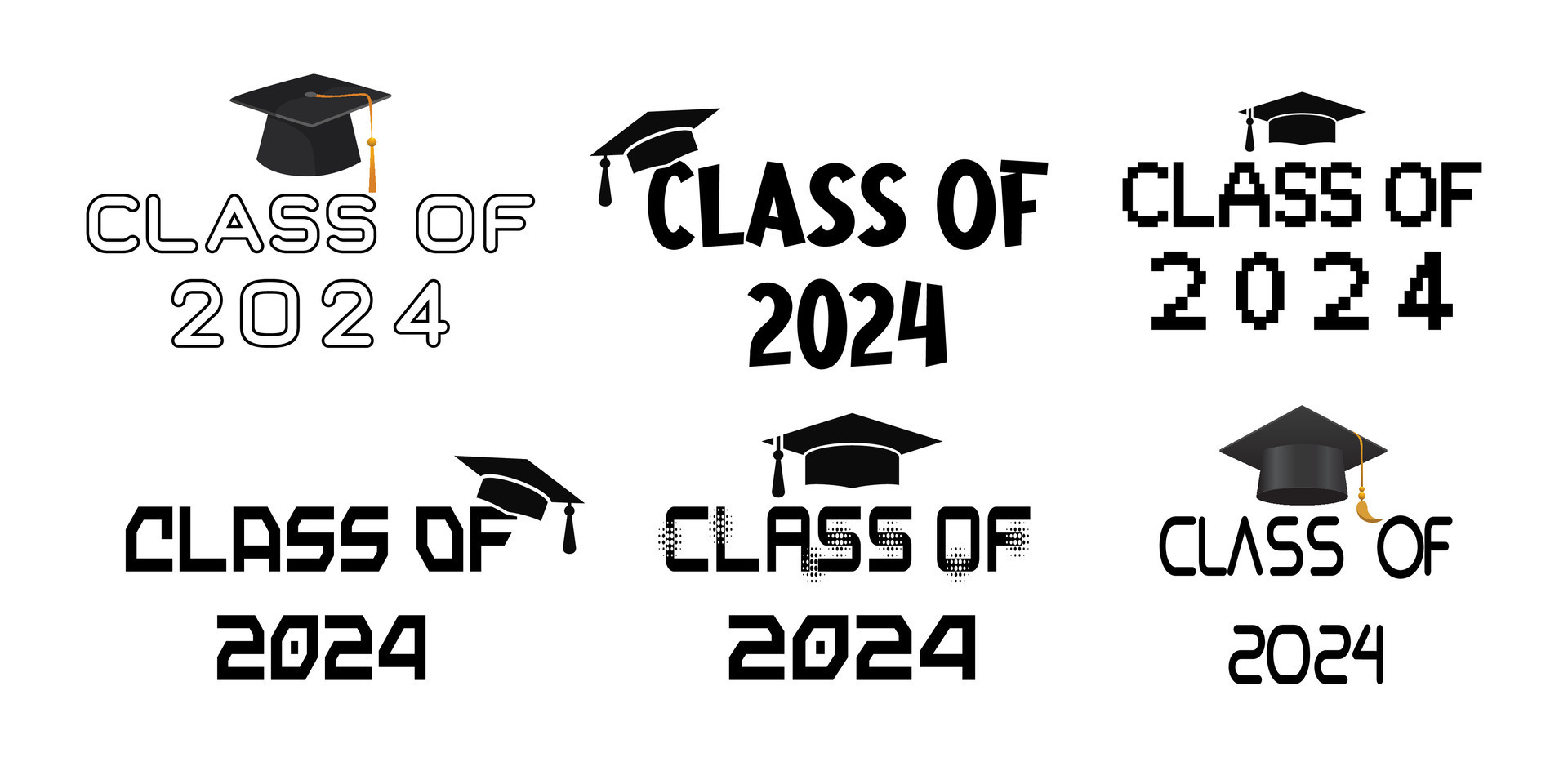 Set of class of 2024. 27386032 Vector Art at Vecteezy