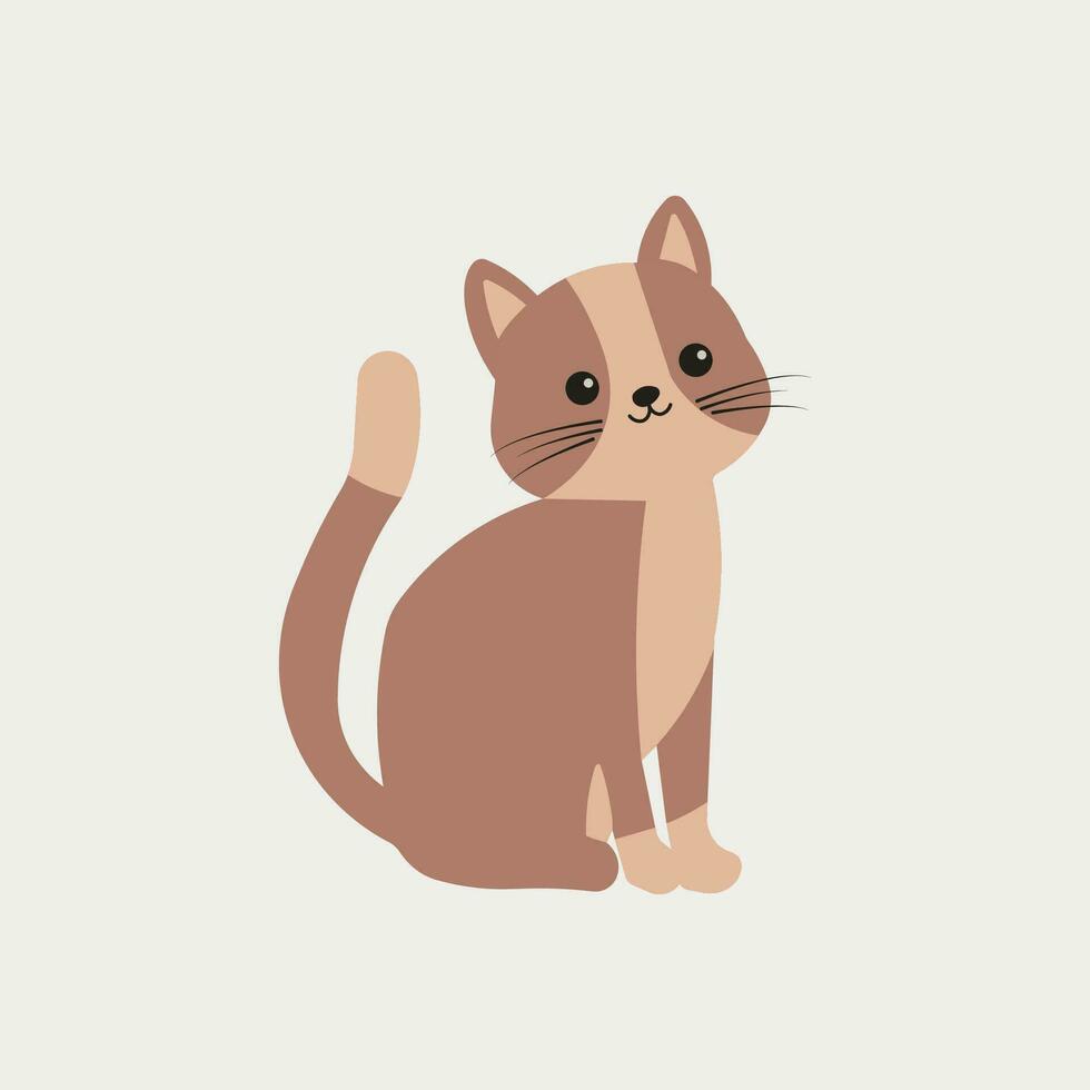 vector linda crema gato dibujos animados