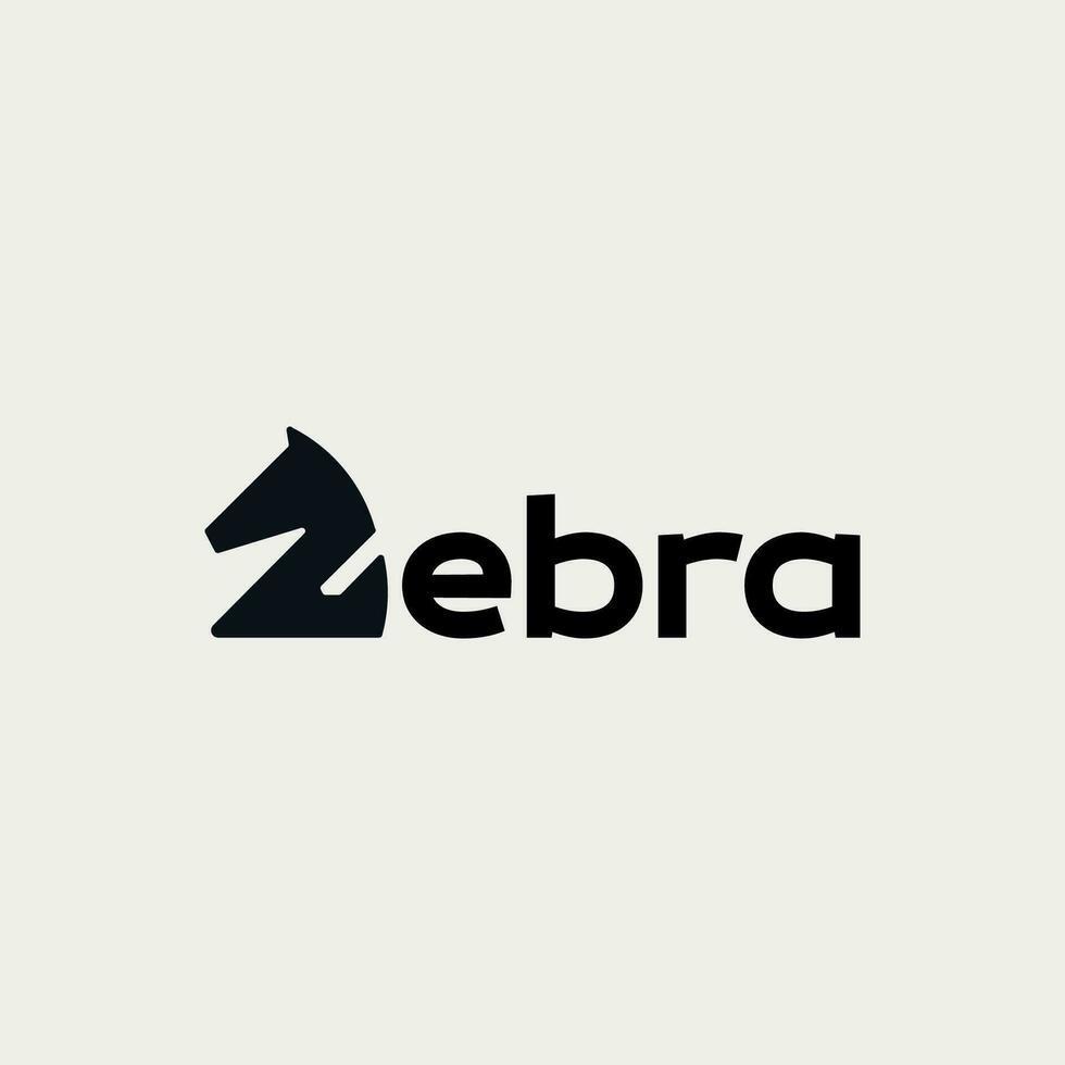 Vector zebra minimal text logo design