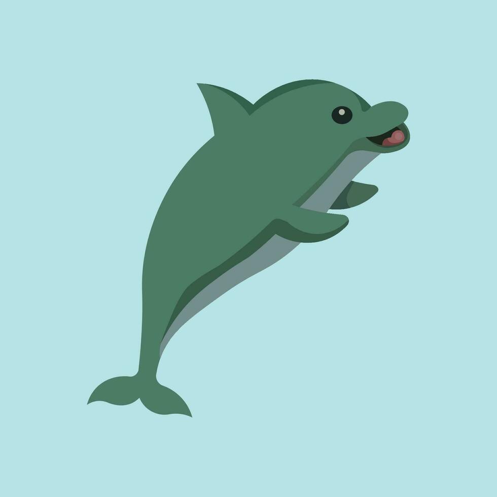 vector delfín dibujos animados personaje en blanco antecedentes