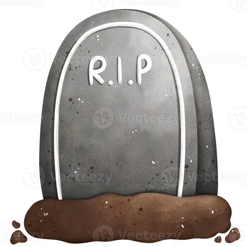 waterverf grafsteen illustratie png