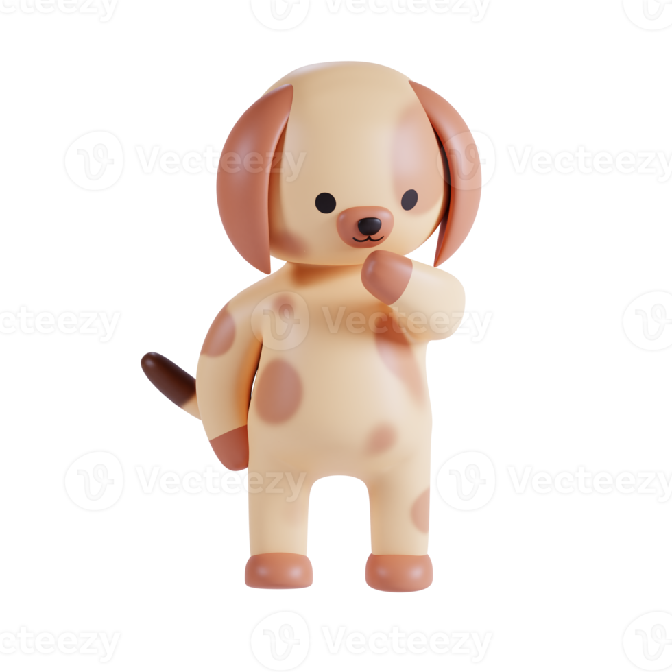 Cute Dog 3D Render Illustration png