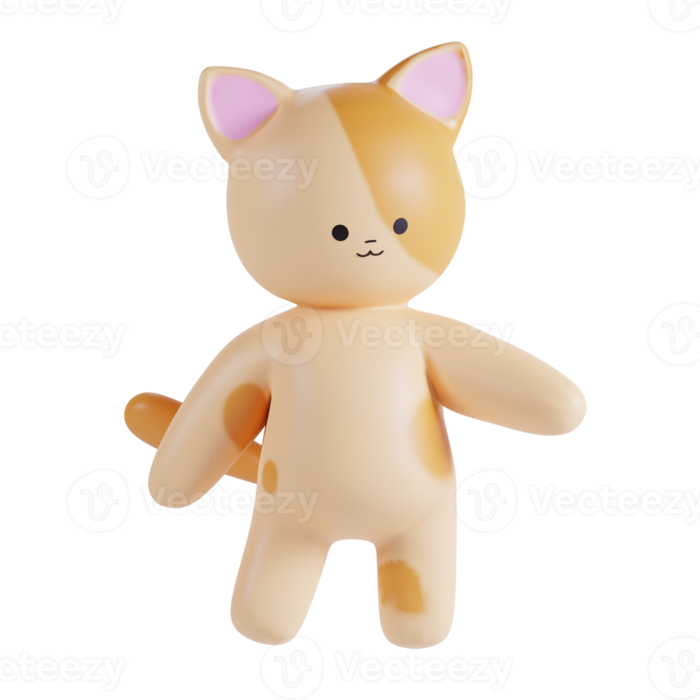 Cute Cat 3D Render Illustration png