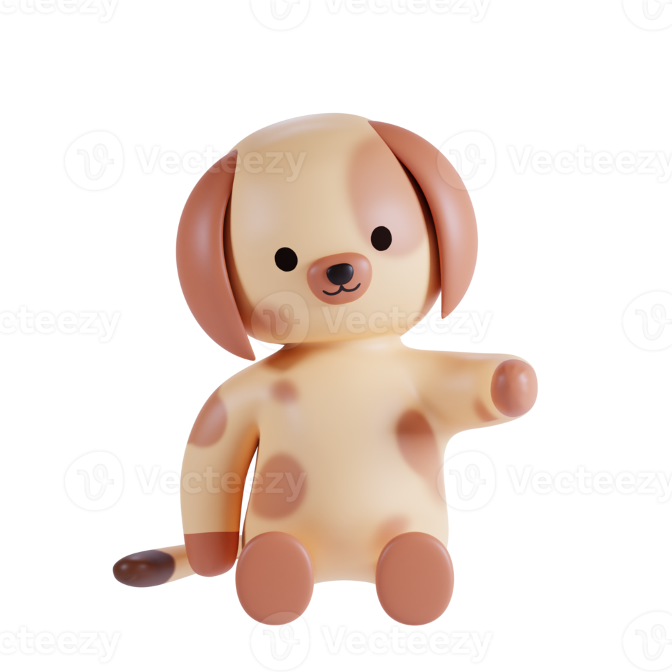 Cute Dog 3D Render Illustration png