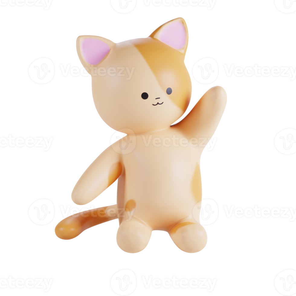 Cute Cat 3D Render Illustration png