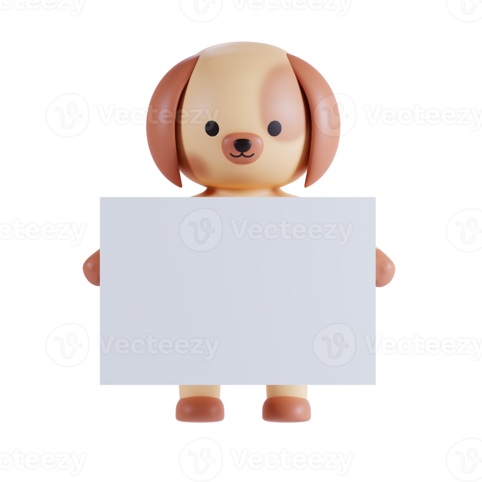 Cute Dog 3D Render Illustration png