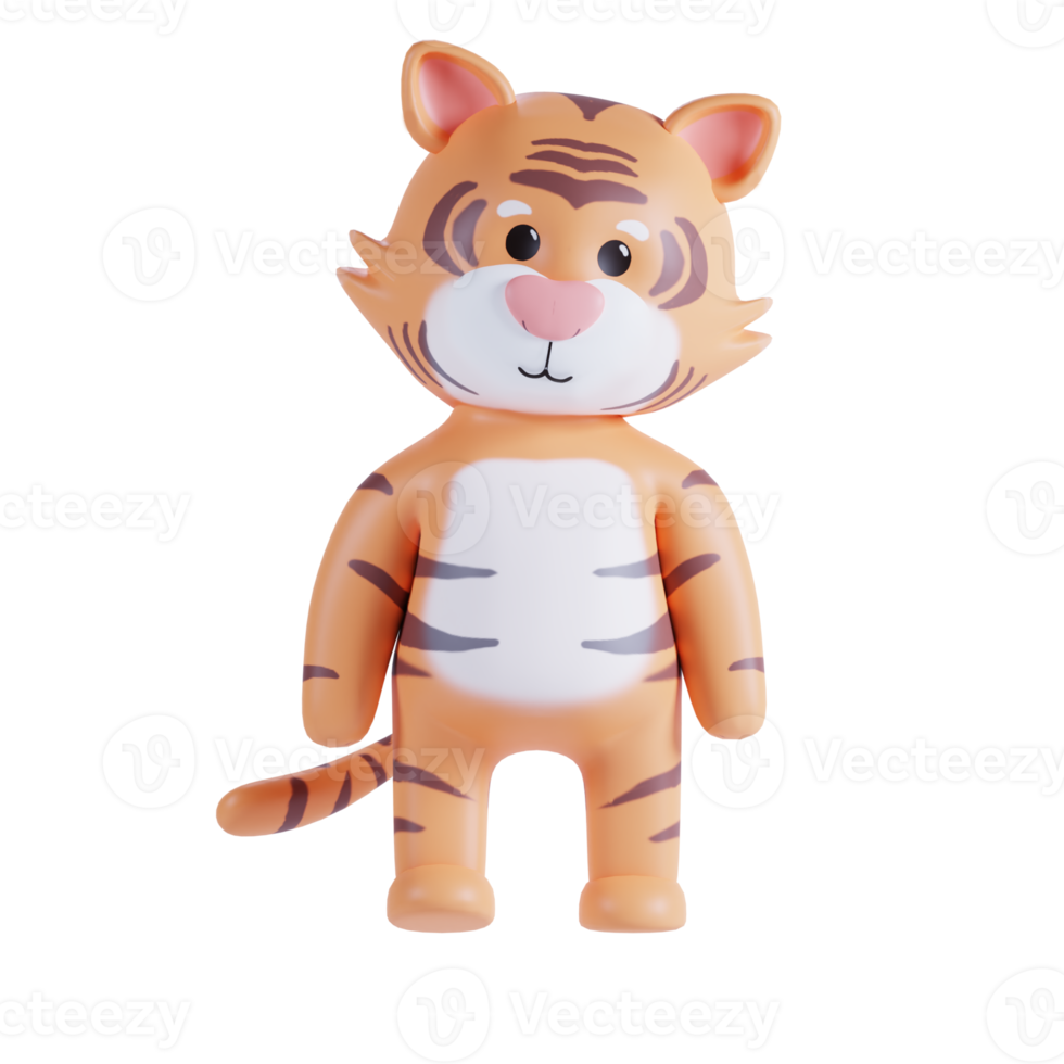 mignonne tigre 3d rendre illustration png