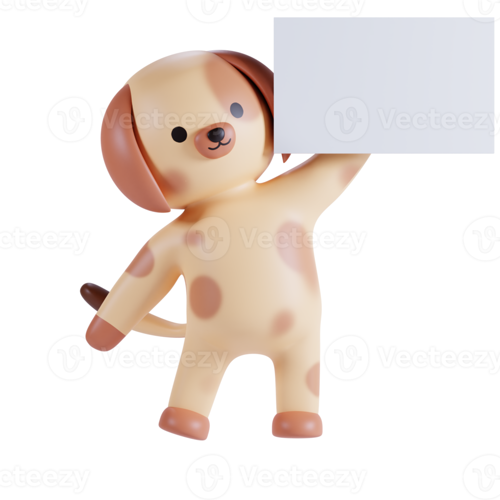 Cute Dog 3D Render Illustration png
