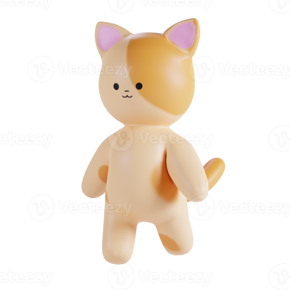 Cute Cat 3D Render Illustration png