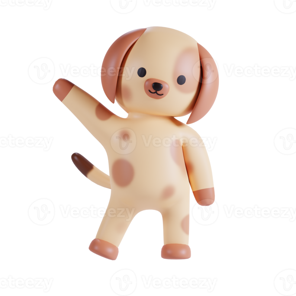 fofa cachorro 3d render ilustração png