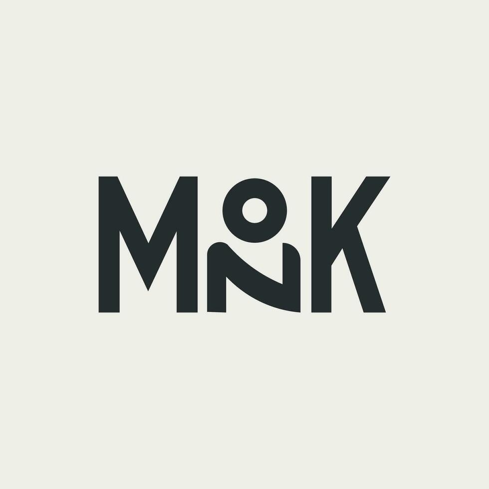 Vector monk minimal text logo design