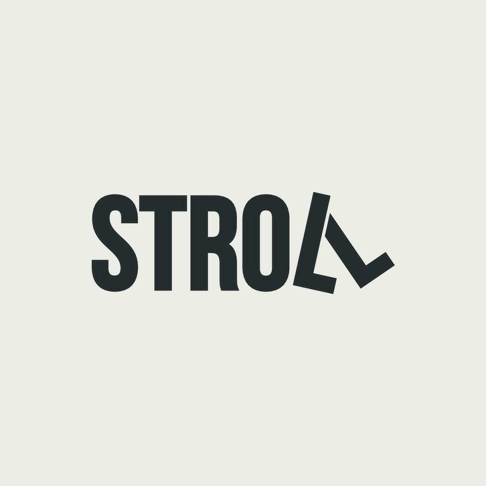 Vector stroll minimal text logo design
