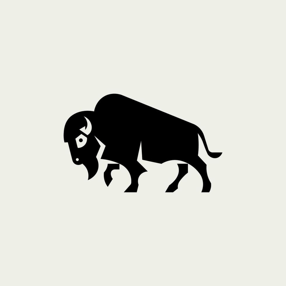 Vector illustration of cute bison cartoon