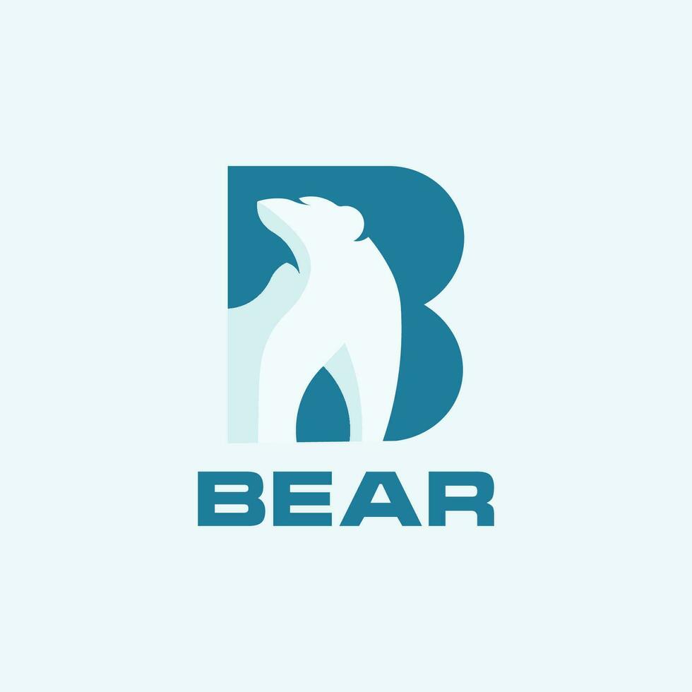 Vector illustration of cute bear cartoon logo