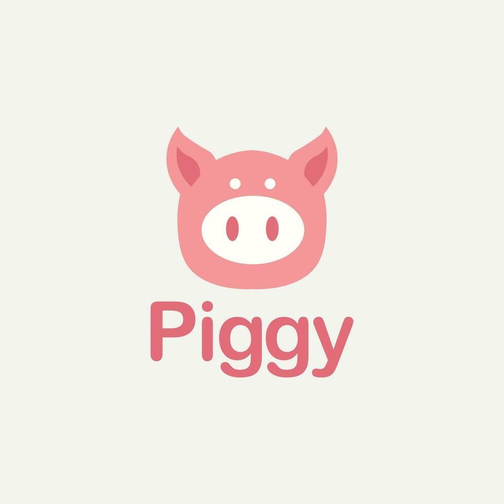 Vector illustration of cute pig logo