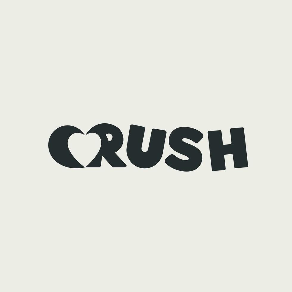 Vector crush minimal text logo design