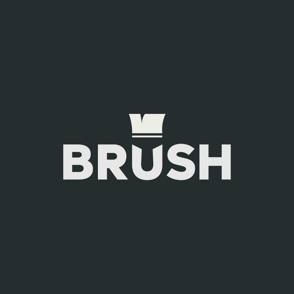Vector brush minimal text logo design