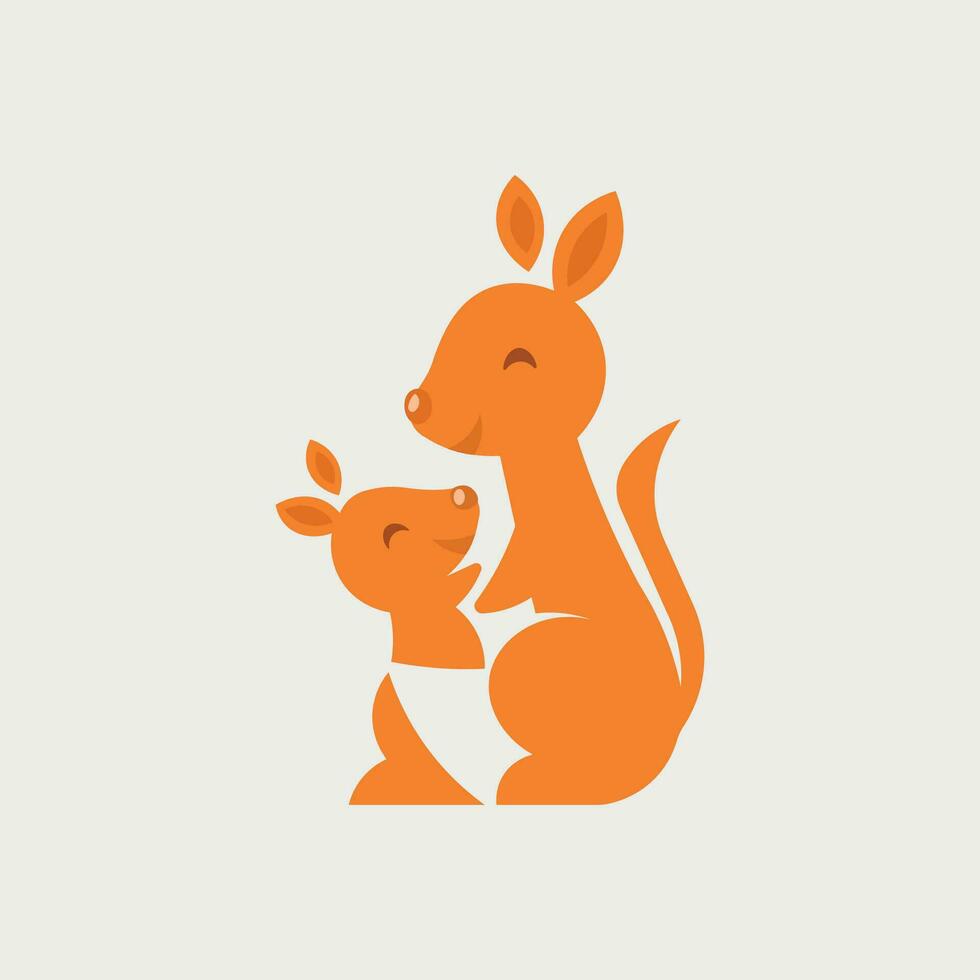 Vector illustration of cute baby kangaroo cartoon
