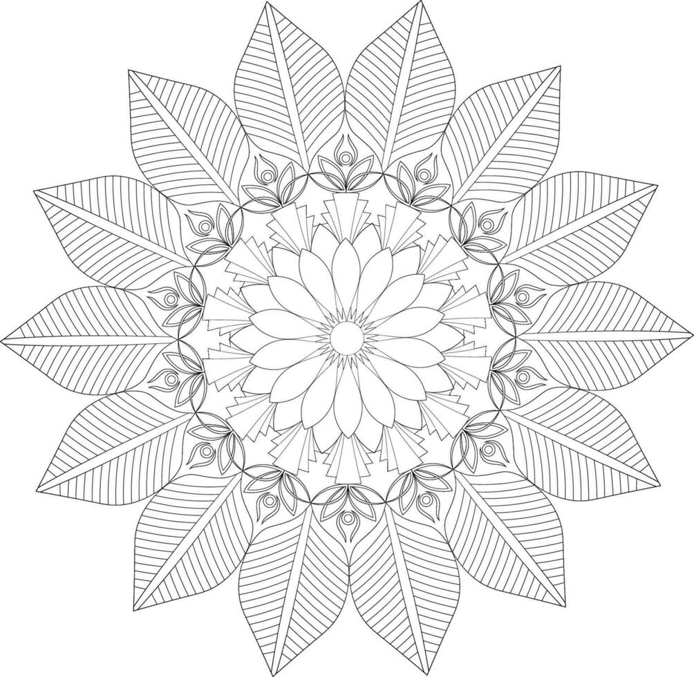 Unique complex mandala coloring book page design 27386497 Vector Art at