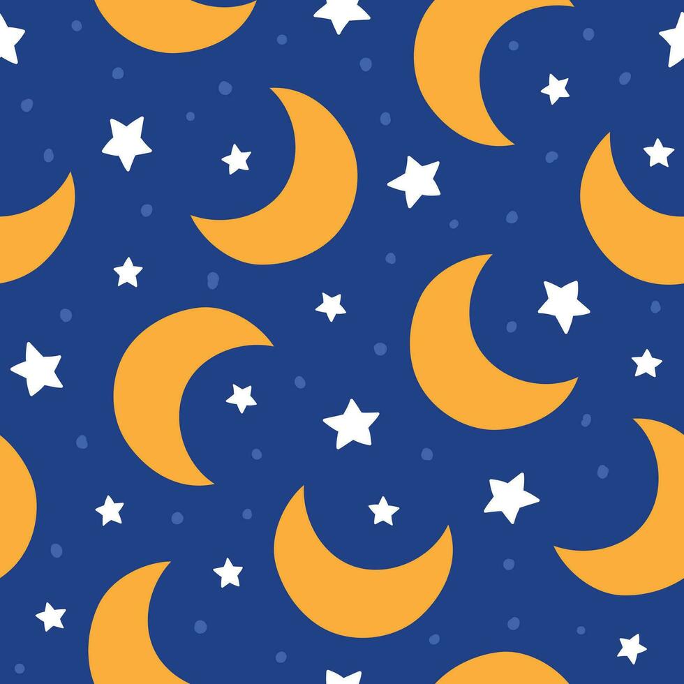 Moons pattern. Moons background. Moon seamless pattern. Nigfht background vector