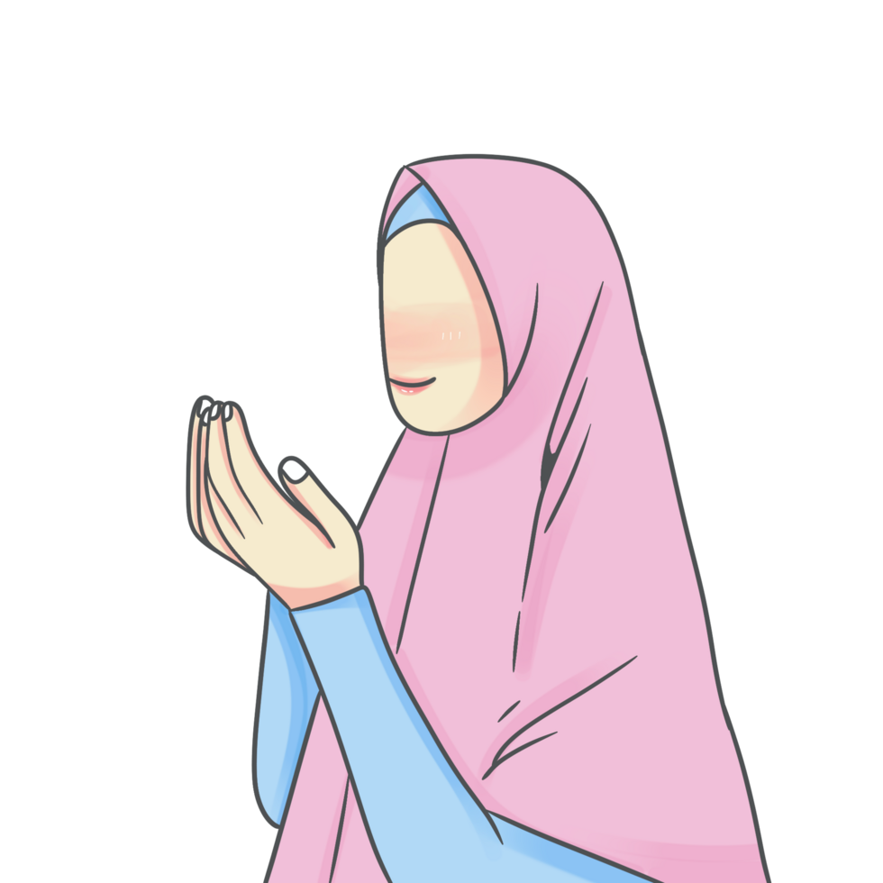 hijab femme dans différent pose png