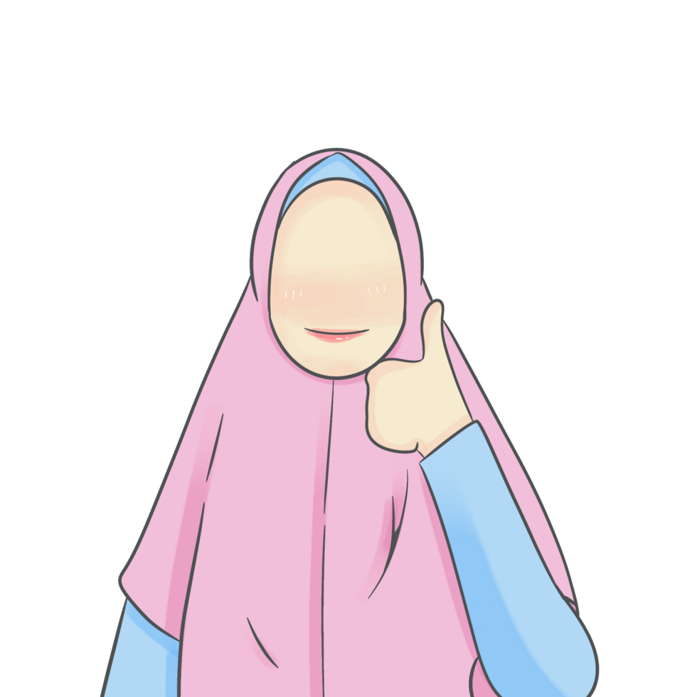 hijab woman in different pose png
