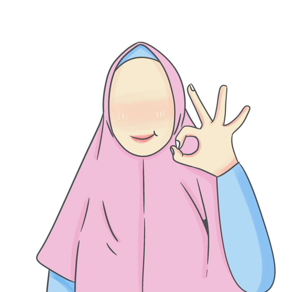 hijab femme dans différent pose png