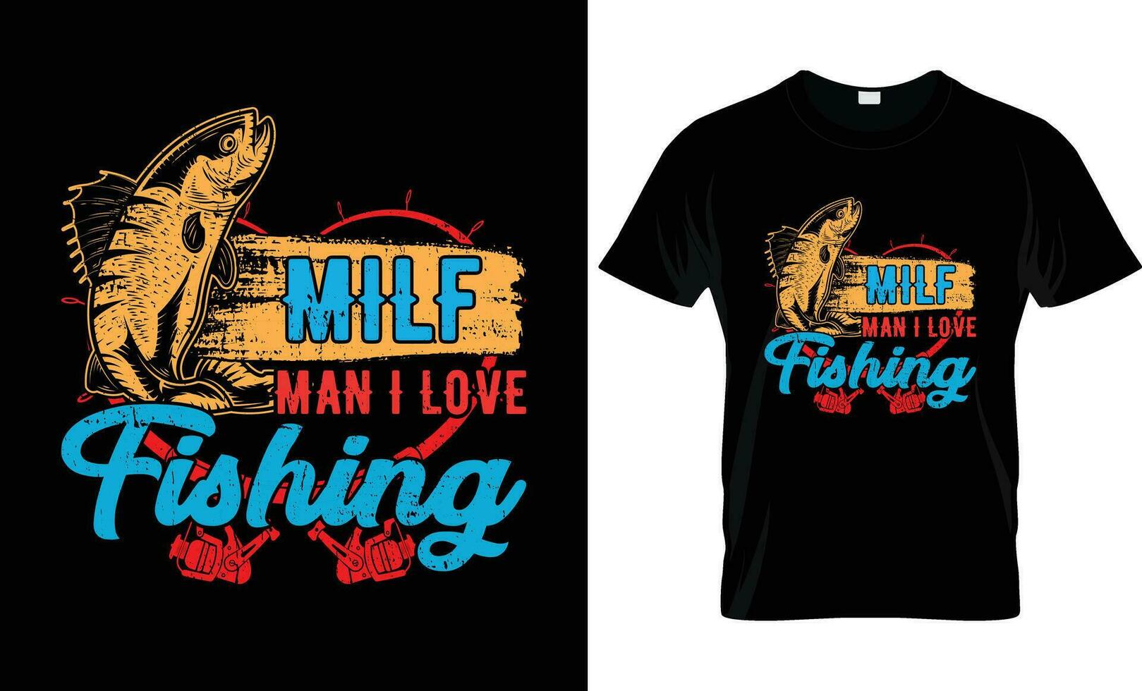 Fishing  T-Shirt Design Templates vector
