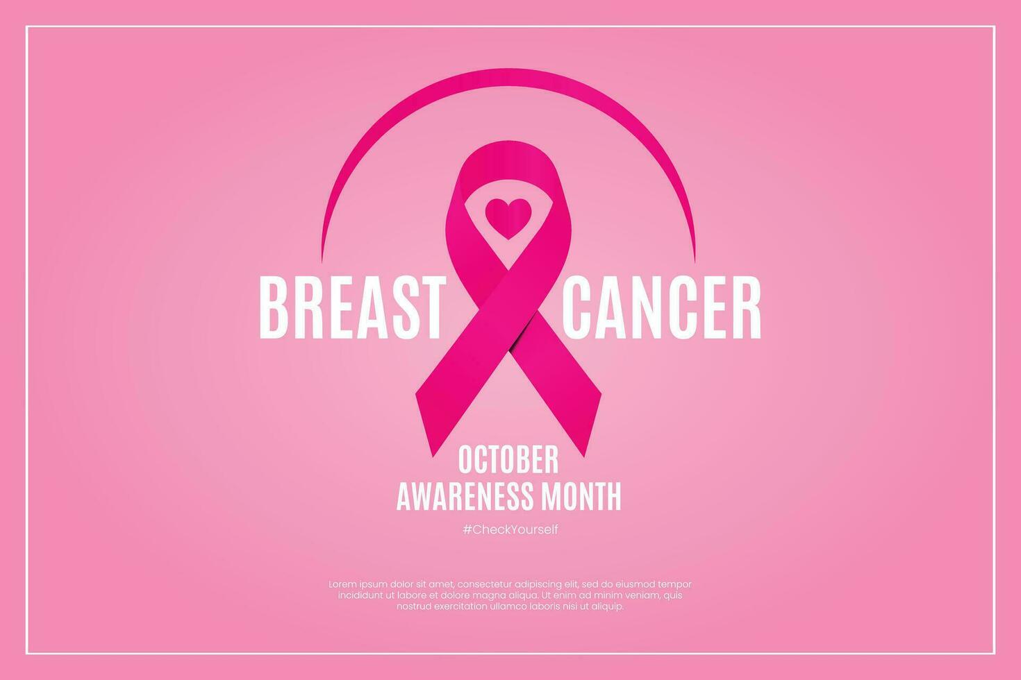 Breast cancer awareness month Social Media Post pink gradient ribbon illustration vector