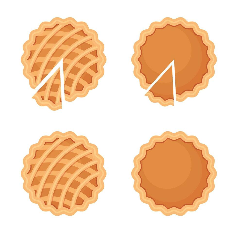 Pies Vector Illustration.Thanksgiving and Holiday Pumpkin Pie. Graphic elements for Web site page and mobile app design vector element