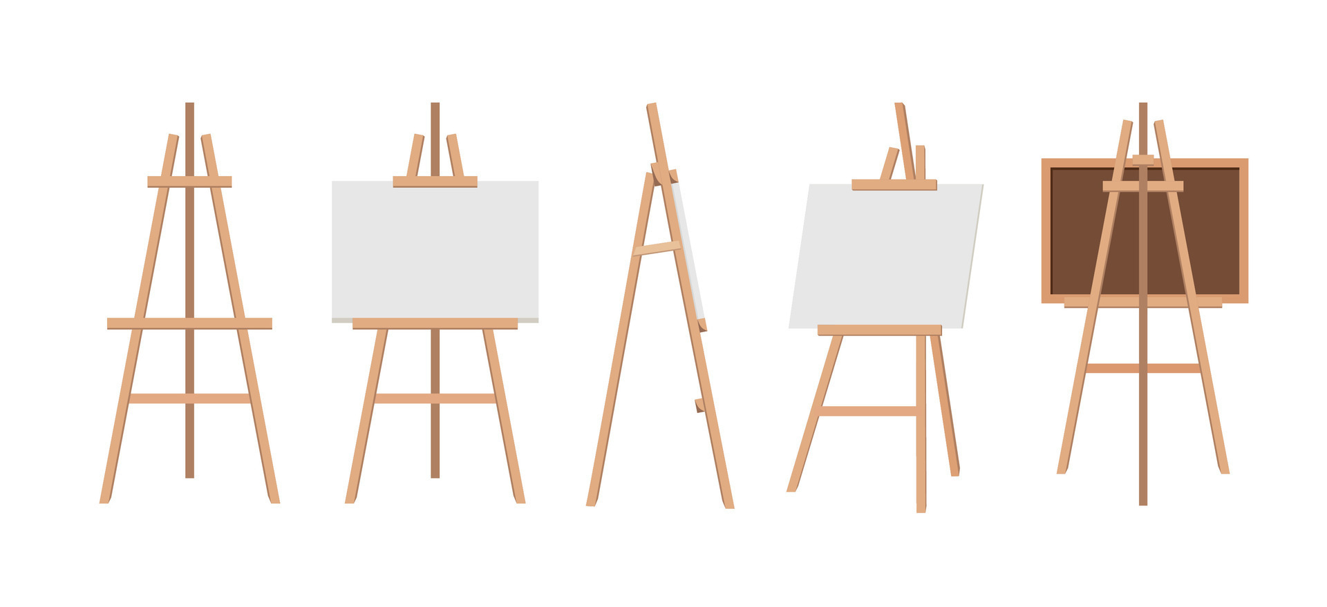 Paint Desk Vector Artist Easel Set With White Paper Isolated On White  Background Realistic Painter Desk Blank Canvas On Painting Easel Stock  Illustration - Download Image Now - iStock