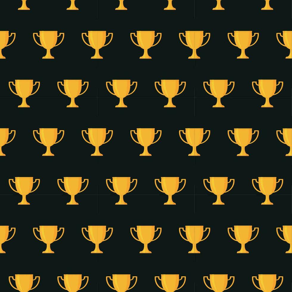 Trophy Cup Vector Flat pattern. Award sign isolated on black background.