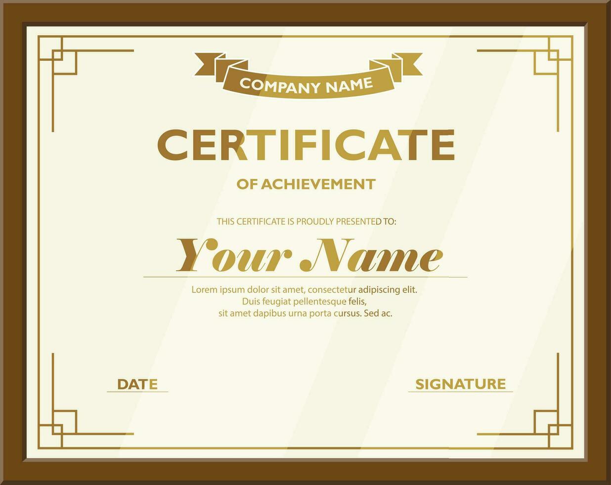 Modern Certificate Template Vector Design