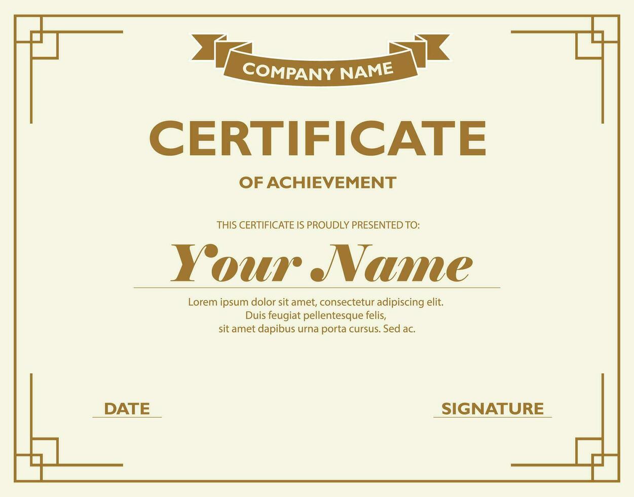 Modern Certificate Template Vector Design