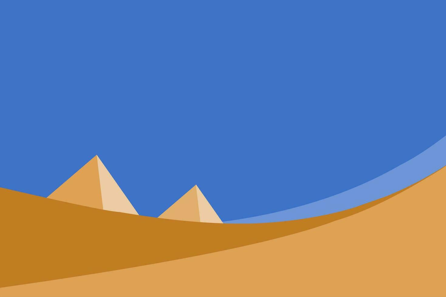 flat vector illustration of pyramid with clear blue sky