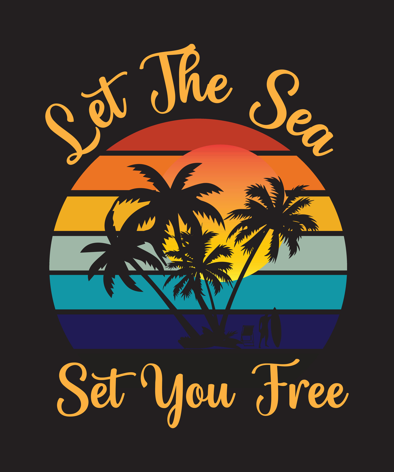 Let The Sea Set You Free 27387120 Vector Art at Vecteezy