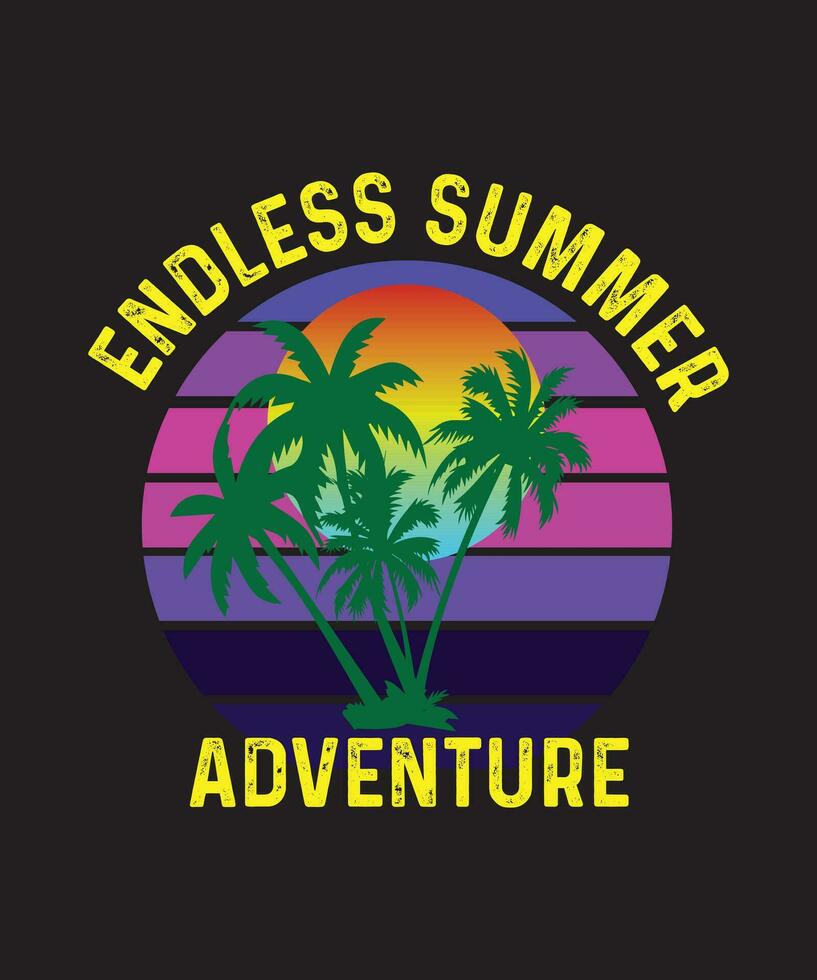 interminable verano aventuras verano diseño vector