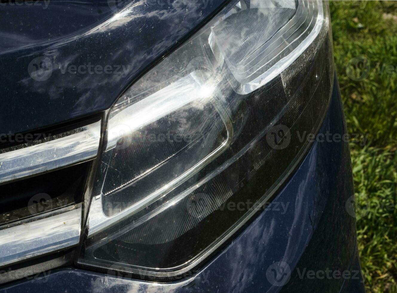 Modern car headlights photo