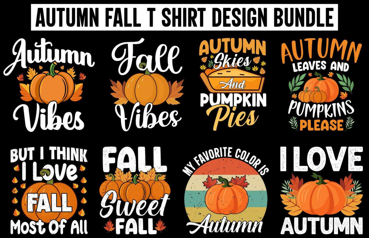 otoño camiseta diseño vector manojo, otoño t camisa, otoño calabaza t camisa conjunto