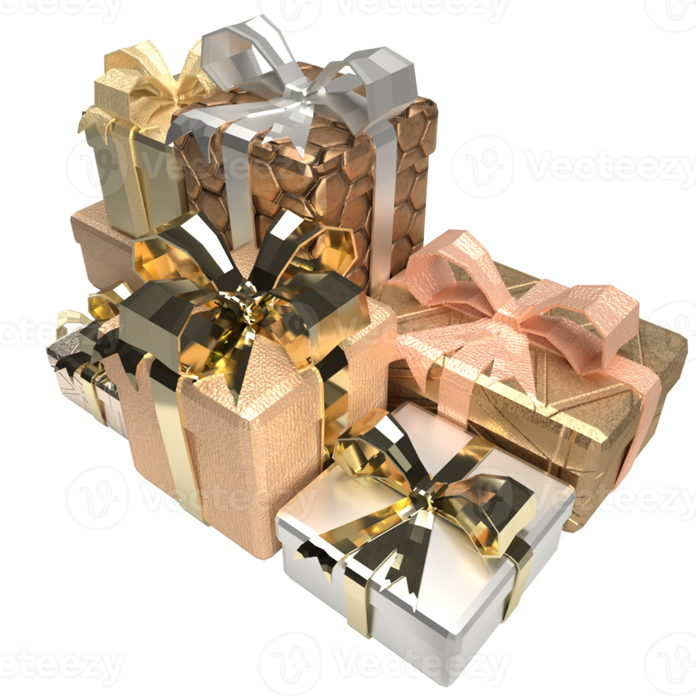 The gift box png image for celebration concept 3d rendering