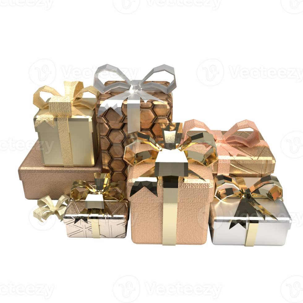 The gift box png image for celebration concept 3d rendering