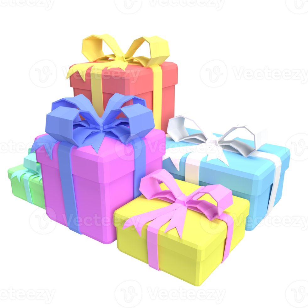 The gift box png image for celebration concept 3d rendering